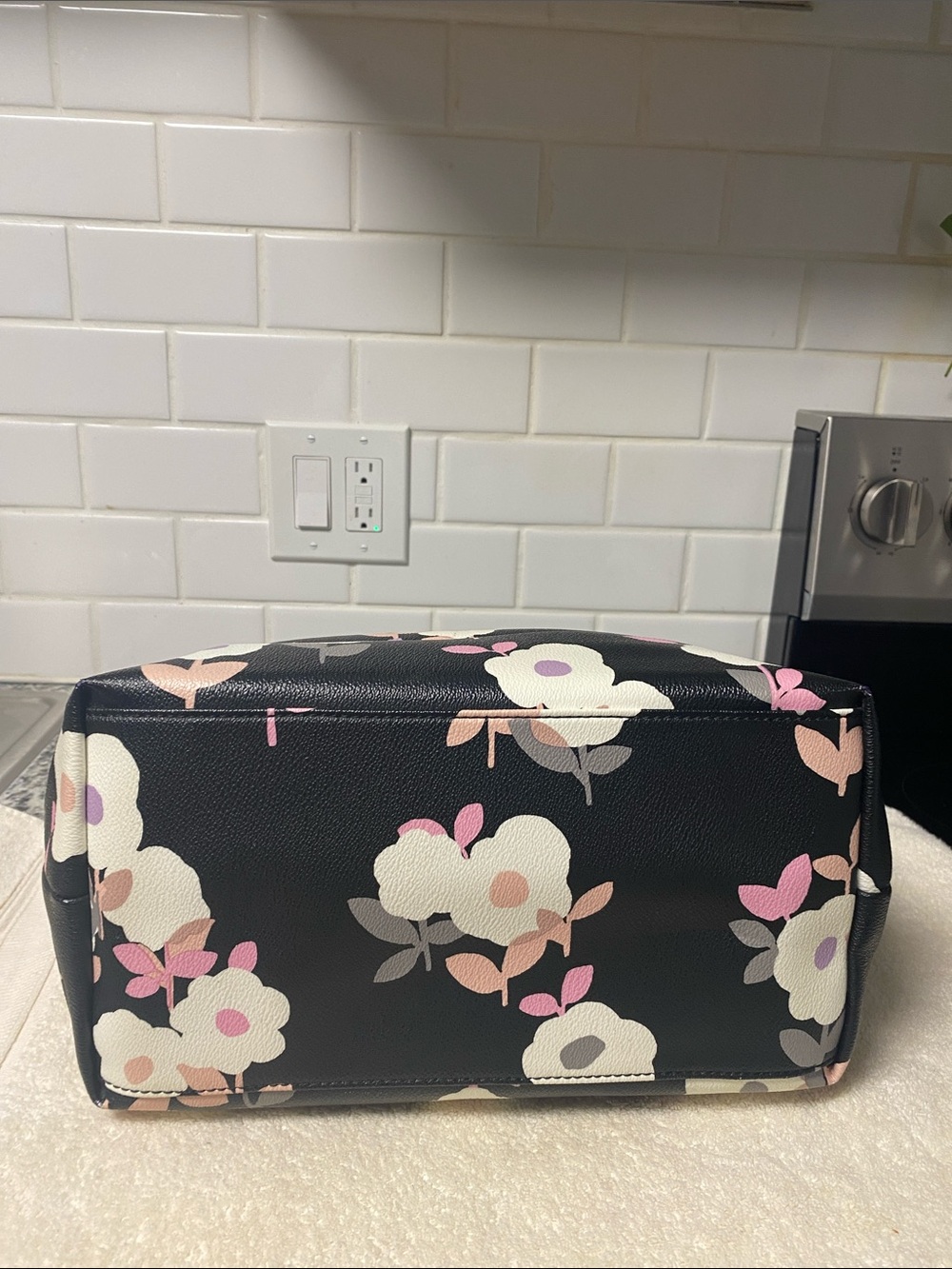 kate spade Black Floral Print Tote with Pastel Accents - Picture 7 of 9
